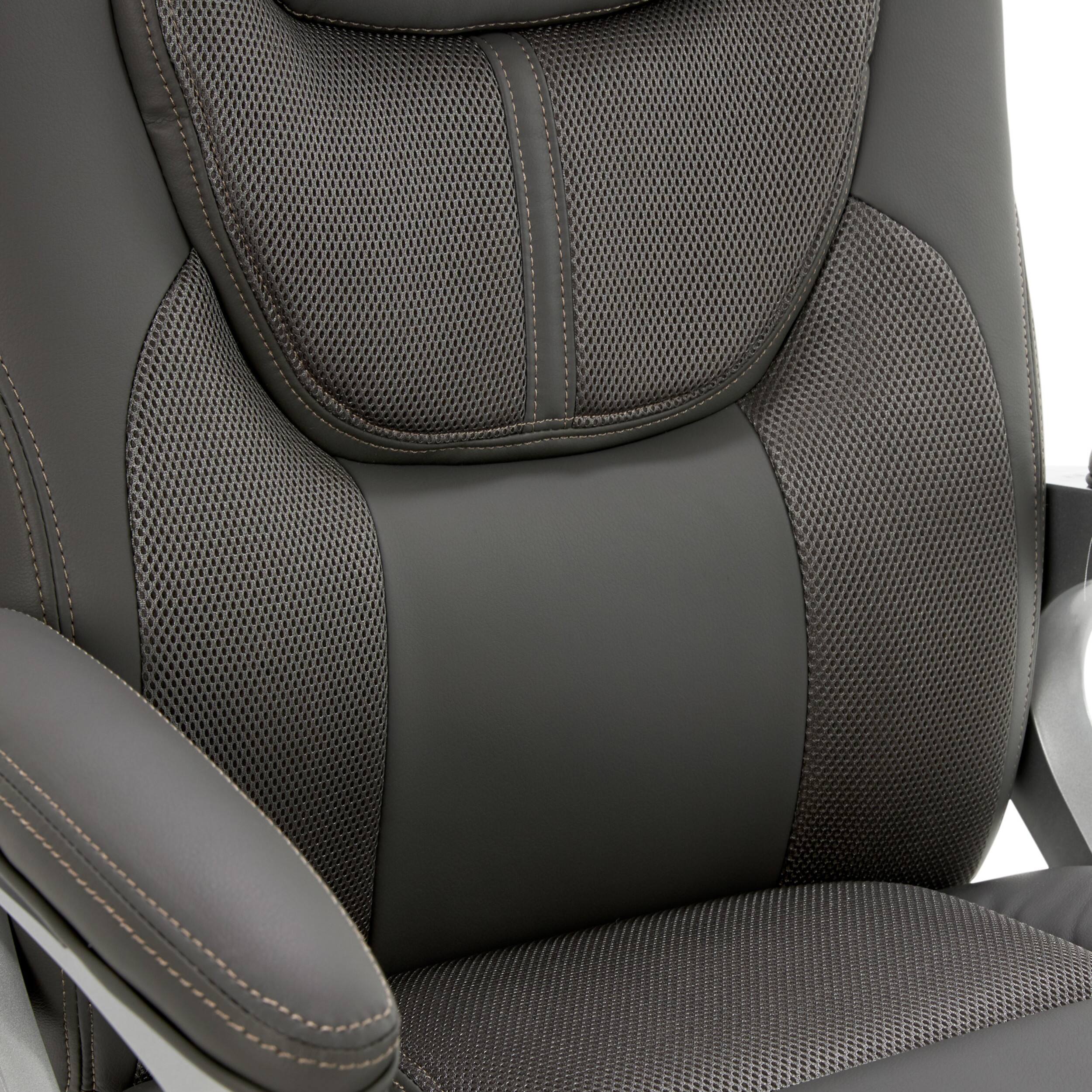 Alt View 12. Serta - Executive Office Chair with Ergonomic Lumbar Support Padded Arms Modern Computer Chair Swivel Leather and Mesh - Duo Gray.