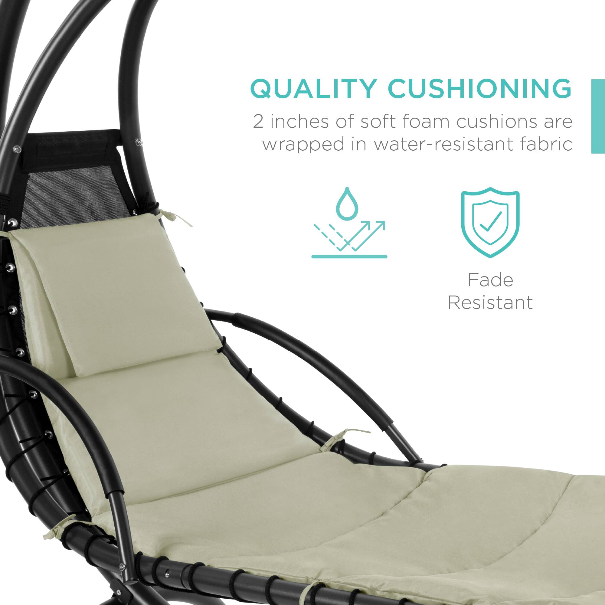 QUALITY CUSHIONING  
2 inches of soft foam cushions are wrapped in water-resistant fabric  
Fade Resistant