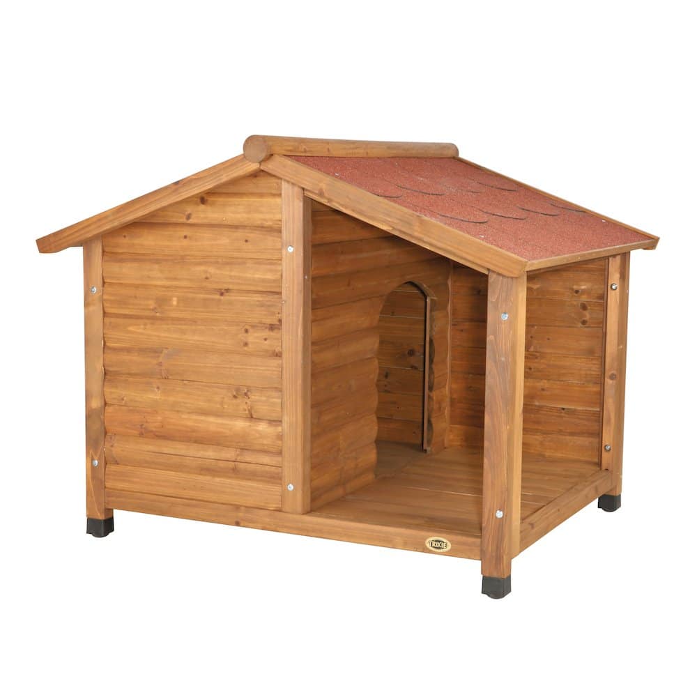 TRIXIE - Natura Lodge Elevated Weatherproof Wooden Outdoor Dog House - Brown