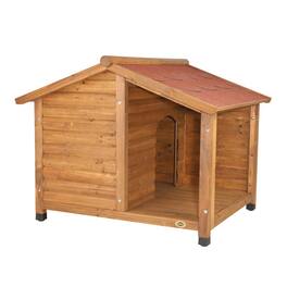 TRIXIE - Natura Lodge Elevated Weatherproof Wooden Outdoor Dog House - Brown