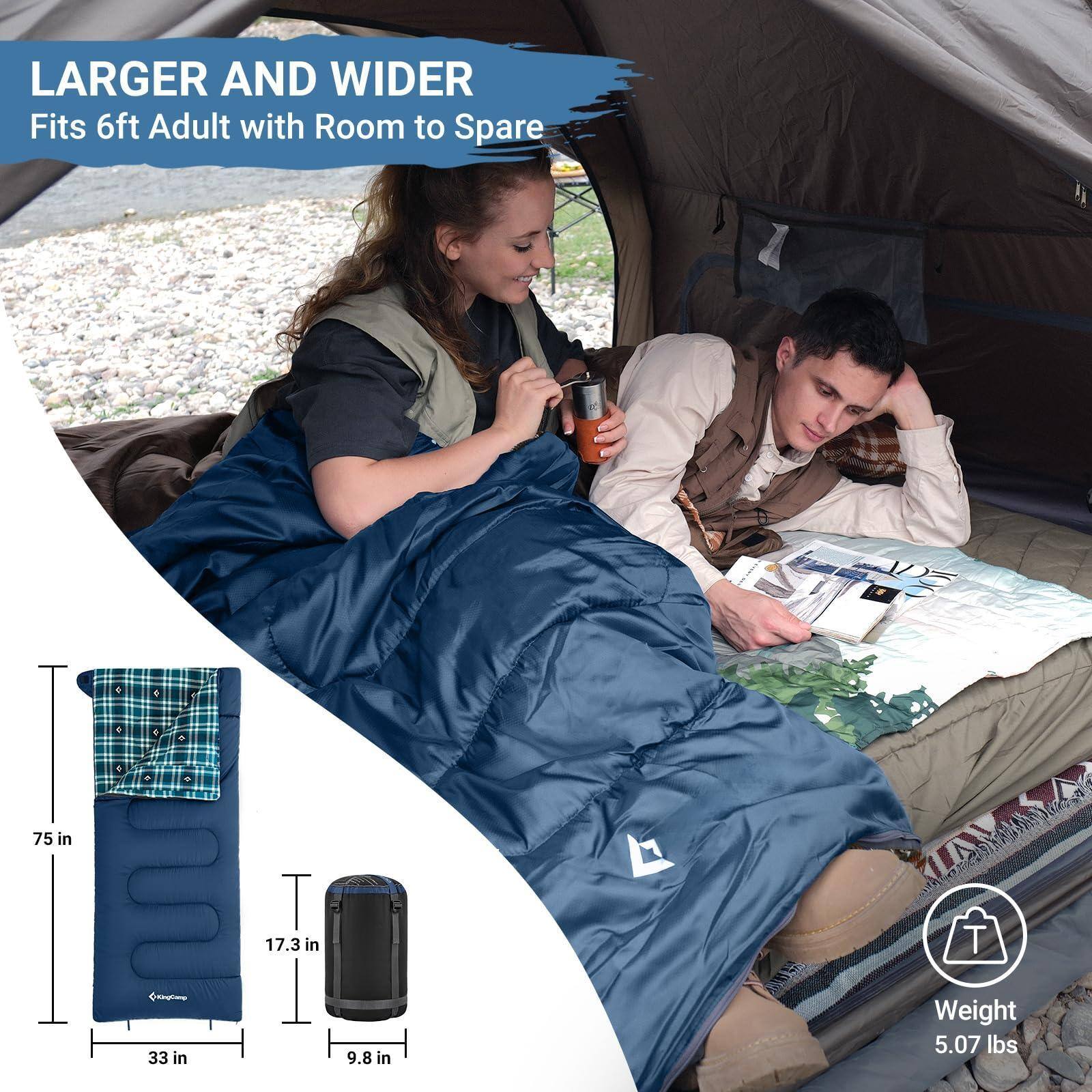 LARGER AND WIDER  
Fits 6ft Adult with Room to Spare  

75 in  
17.3 in  
33 in  
9.8 in  

Weight 5.07 lbs