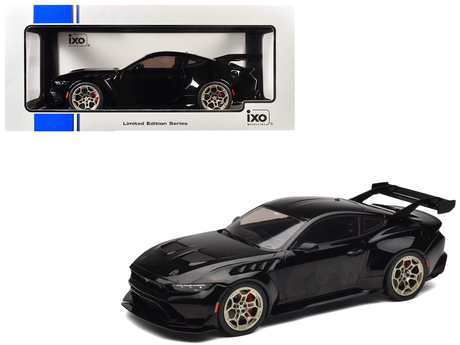 2025 Ford Mustang GTD "Limited Edition" Series 1/18 Diecast Model Car by IXO Models - Black