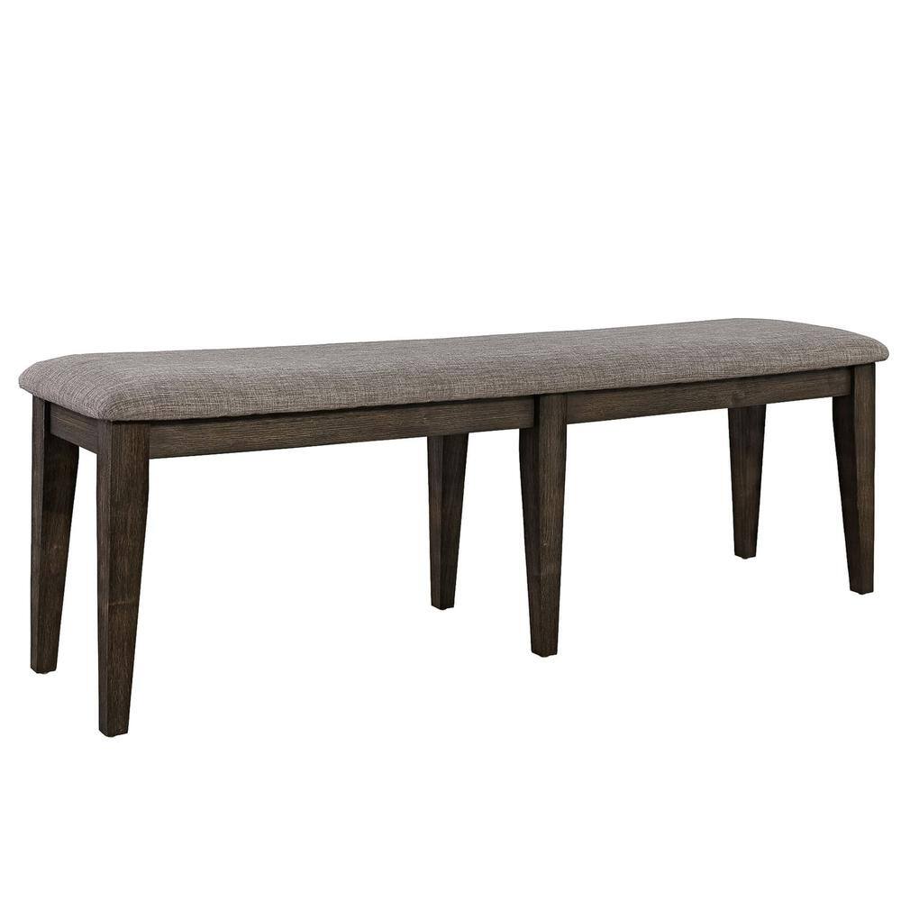 Left. Liberty Furniture Industries - Double Bridge Bench (RTA) in Dark Chestnut - Brown.