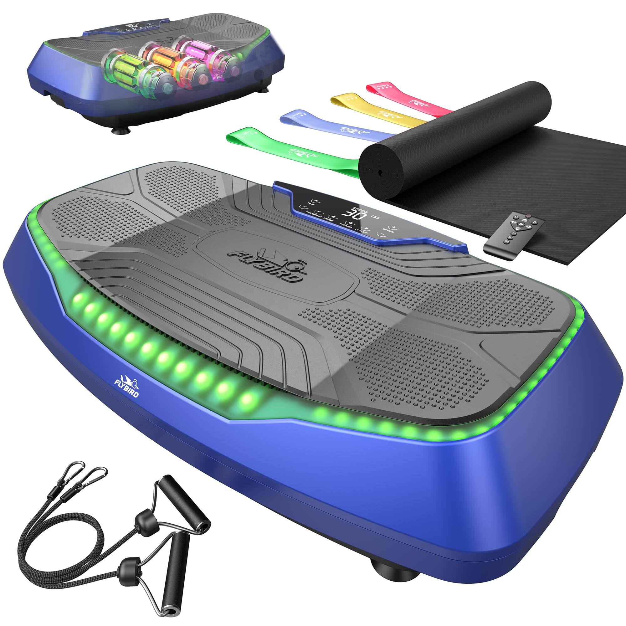 FED Fitness - 4D Vibration Plate,Adjustable Speed High Intensity Vibration for Muscle Toning Weight Loss Lymphatic Drainage - Blue