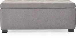 Adore Decor - Arlo Upholstered Storage Bench - Gray