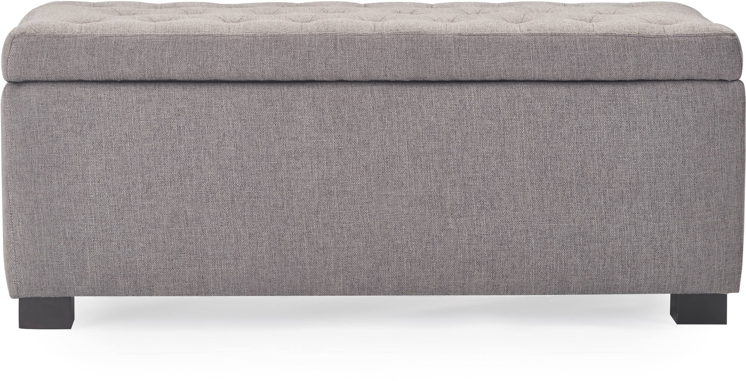 Front. Adore Decor - Arlo Upholstered Storage Bench - Gray.