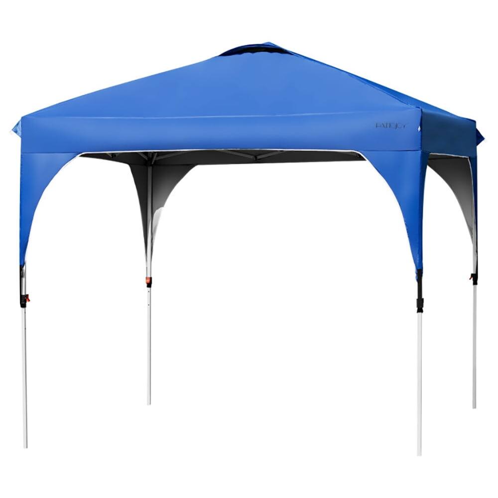 Angle. Kadyn - 10 x 10 Feet Outdoor Pop-up Camping Canopy Tent with Roller Bag-Blue, Outdoor Gazebo Wedding Party Tent Canopy Tent.