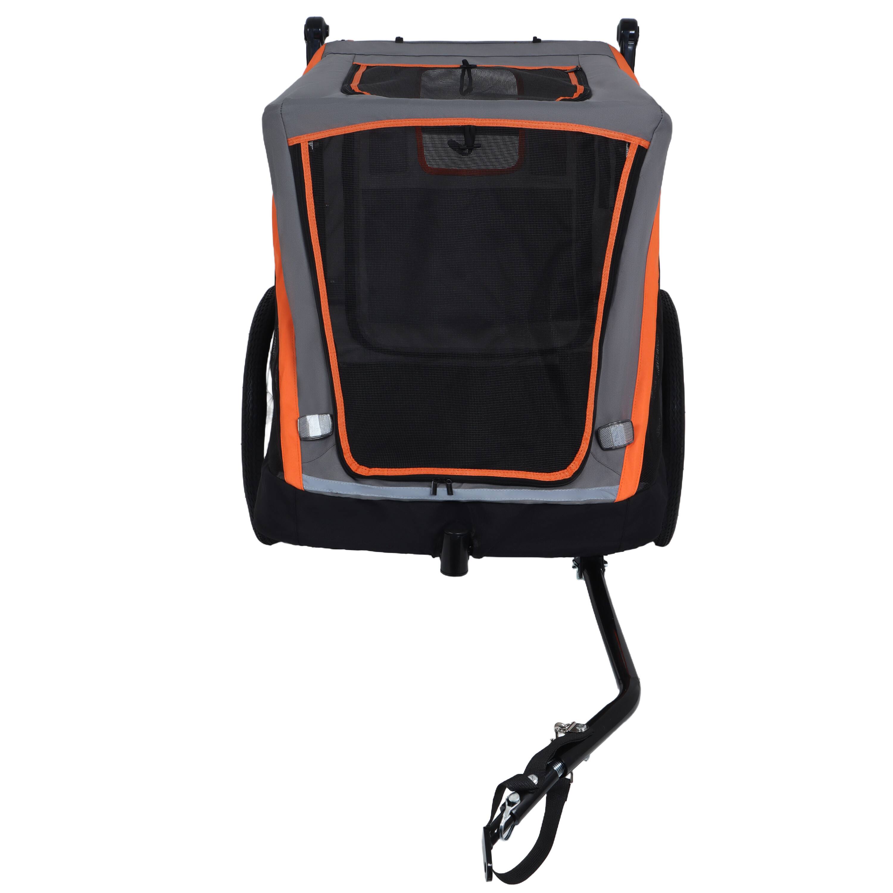 Alt View 5. Siljoy - 100 lb Capacity Pet Bike Trailer & Push Cart, 2-in-1 Convertible Transport with Storage Pockets & Quick Release Wheels.