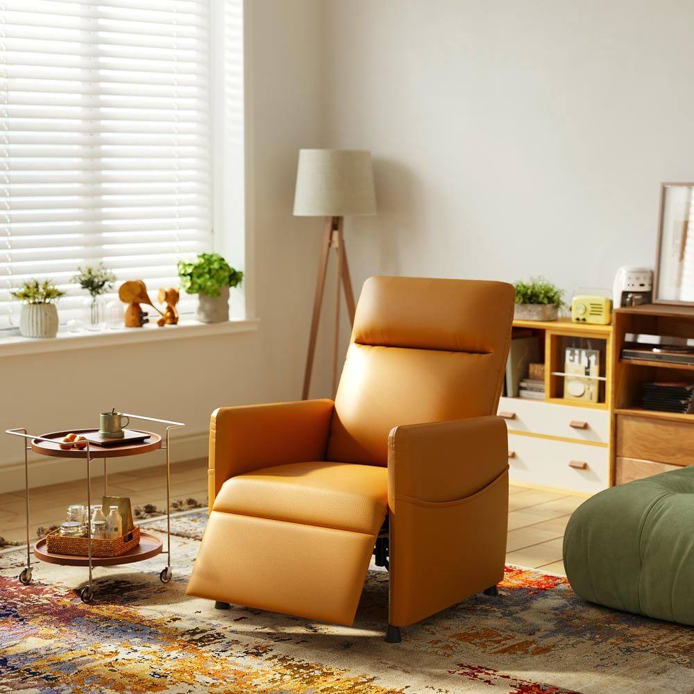 Alt View 2. Kadyn - Modern Electric Recliner Chair, Power Adjustable Backrest & Footrest, High-Density Foam, Brown - Brown.