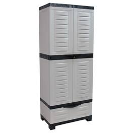 Sunnydaze - Lockable Storage Cabinet with 3 Adjustable Shelves - Gray