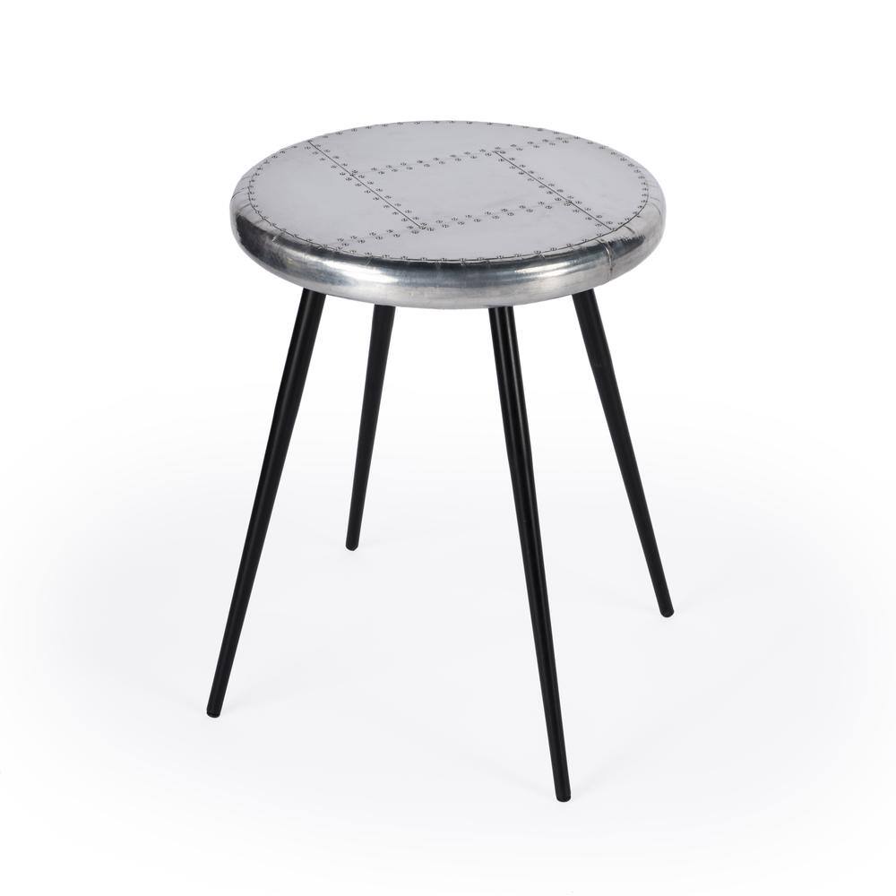 Left. Butler Specialty - Midway Aviator Metal Side Table - Silver.