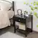 Alt View 11. Costway - Nightstand with Drawer Storage Shelf Wooden Bedside Sofa Side Table - Black.