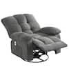 Front. Boyel Living - 350LBS Oversized Massage Swivel Recliner Chair Vibration Heating USB Side Pocket Rocker Sofa - Gray.