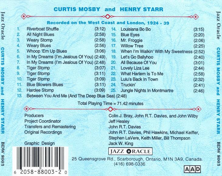 Back. Curtis Mossy [CD].