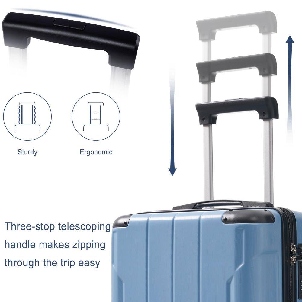 Sturdy Ergonomic Three-stop telescoping handle makes zipping through the trip easy