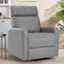 Jenna Ome is a furniture store that offers a variety of chairs, including a grey recliner chair. The store is likely to have a showroom where customers can view and try out the chairs before making a purchase. The grey recliner chair is shown in the image, sitting in a room with a potted plant nearby.
