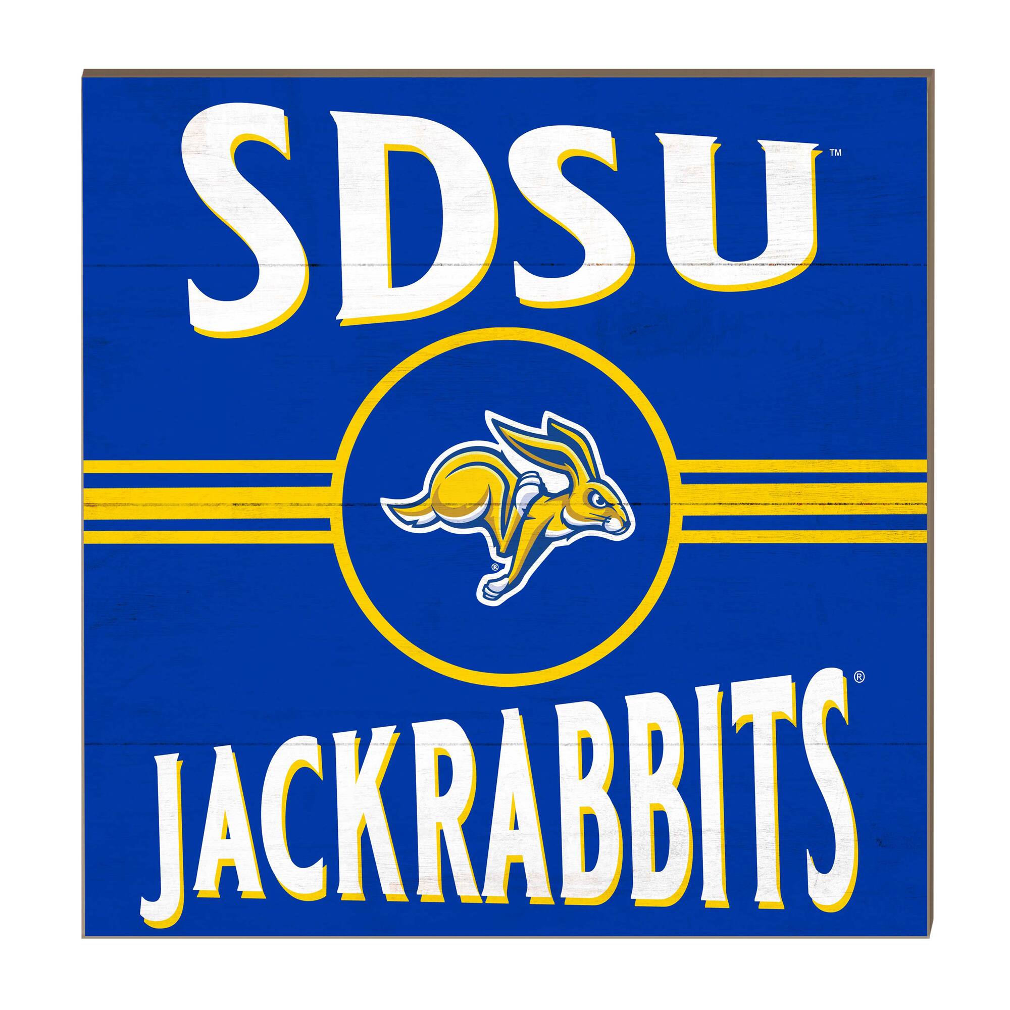 South Dakota State Jackrabbits 10'' x 10'' Retro Team Sign