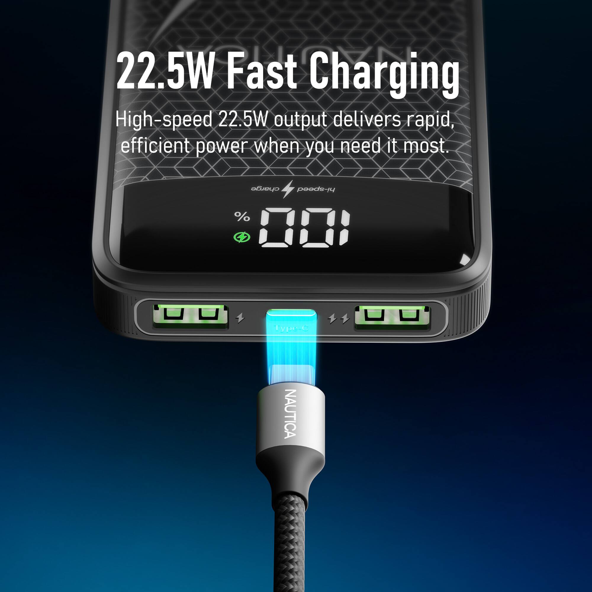 22.5W Fast Charging  
High-speed 22.5W output delivers rapid, efficient power when you need it most.
