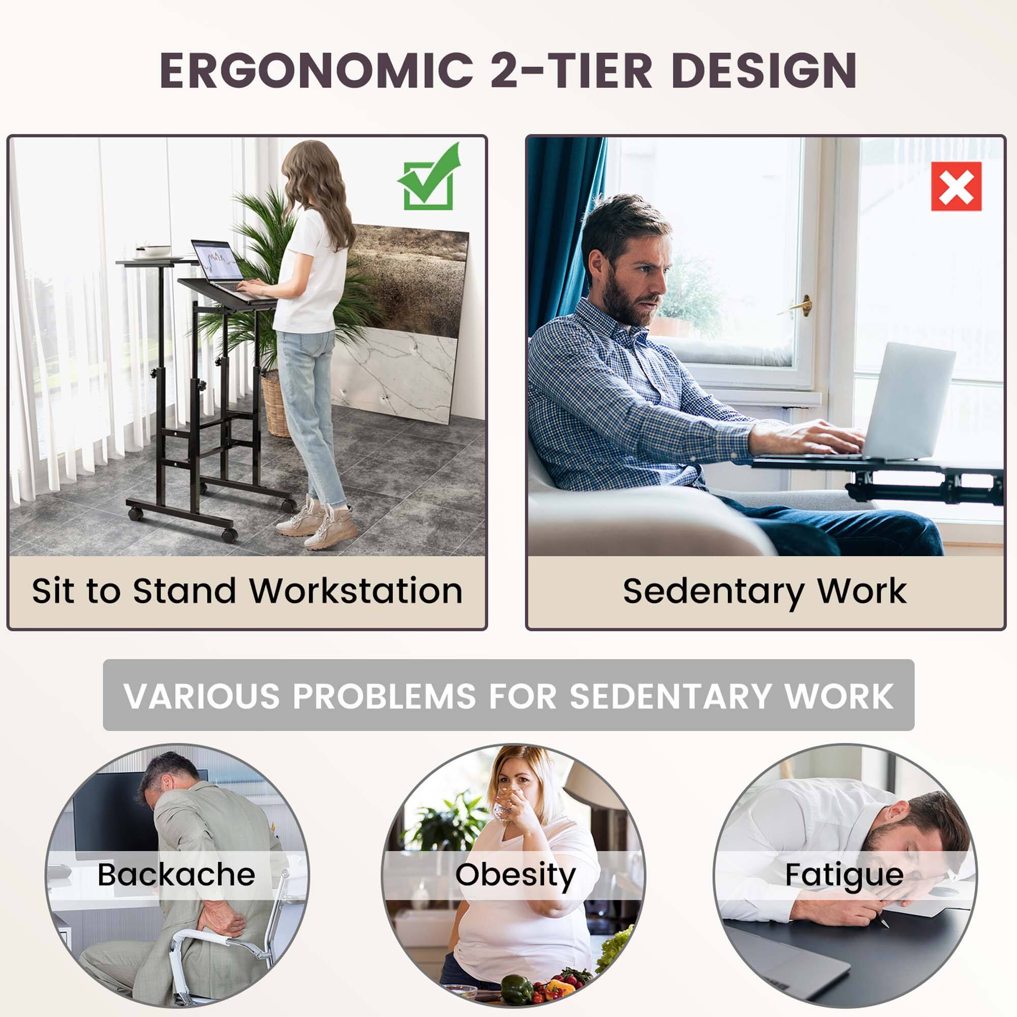 Ergonomic 2-Tier Design: Various Problems for Sedentary Work.
