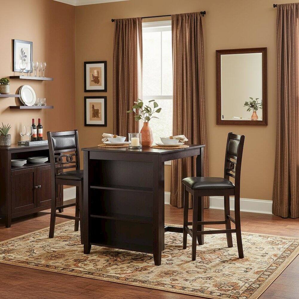 Alt View 7. FurniFact - 3-Piece Wood Storage Counter Set Ebony Brown - Brown.