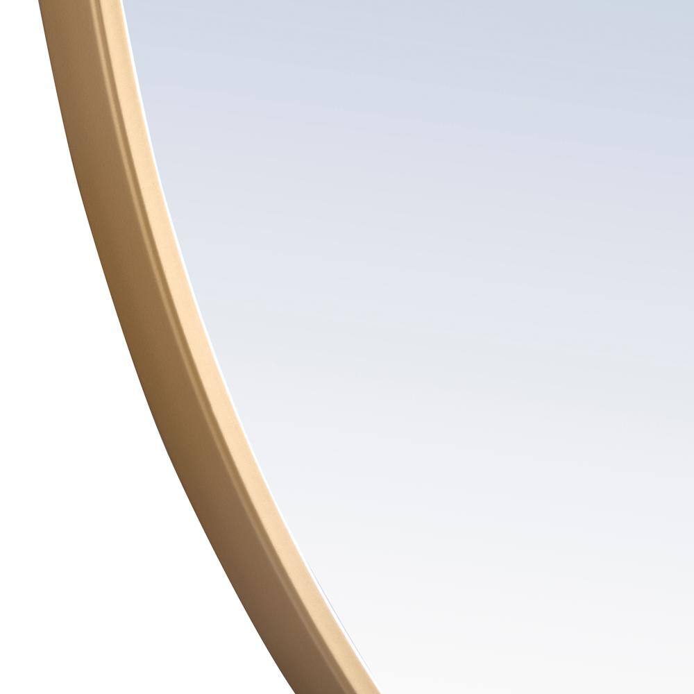 Alt View 6. Elegant Decor - Metal frame Round Mirror 36 inch Brass finish - Brass.