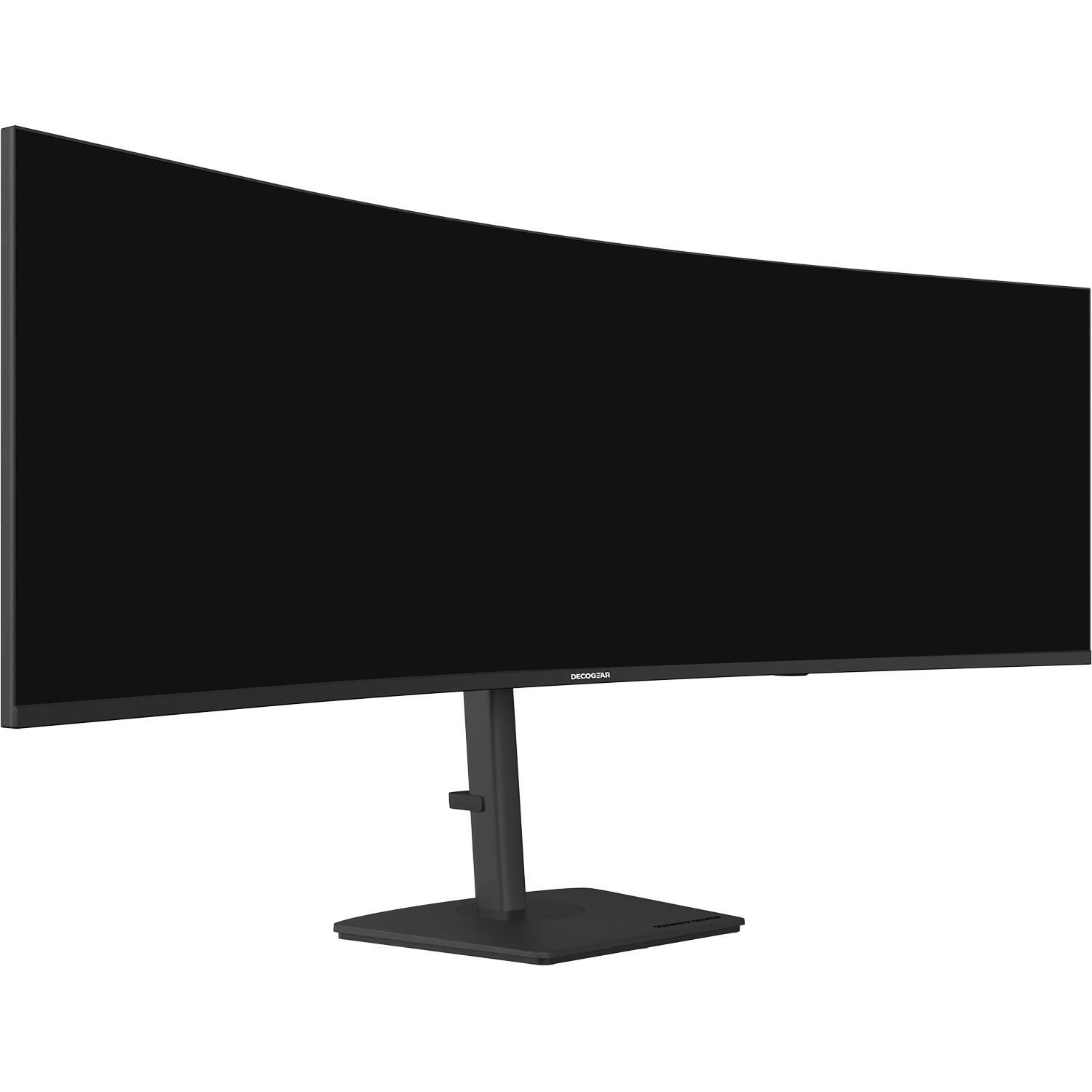 Angle. Deco Gear - Deco Gear 49" Super Ultrawide Dual-QHD 5120×1440 1500R Curved Monitor 120Hz HDR400, 1ms, FreeSync, USB-C 65W, KVM - Black.