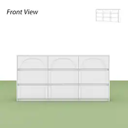 Famapy - Horizontal Dresser with Arched - Front Drawers & Ample Storage - White