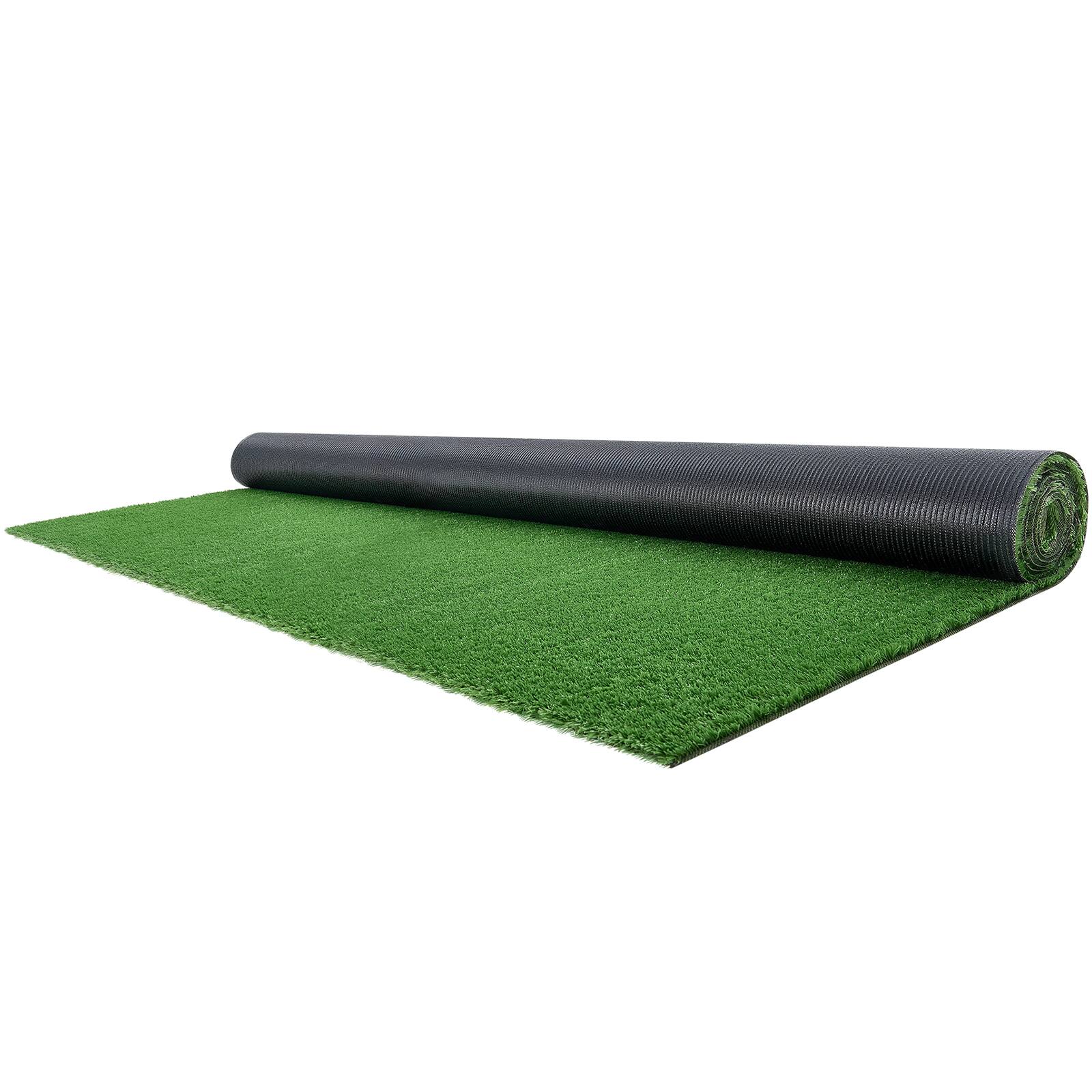 Alt View 5. VEVOR - Artificial Grass, 12 x 7 ft Fake Grass Turf Rug, 0.6 in Pile Height Realistic Synthetic Lawn Carpet Roll Mat - Green.