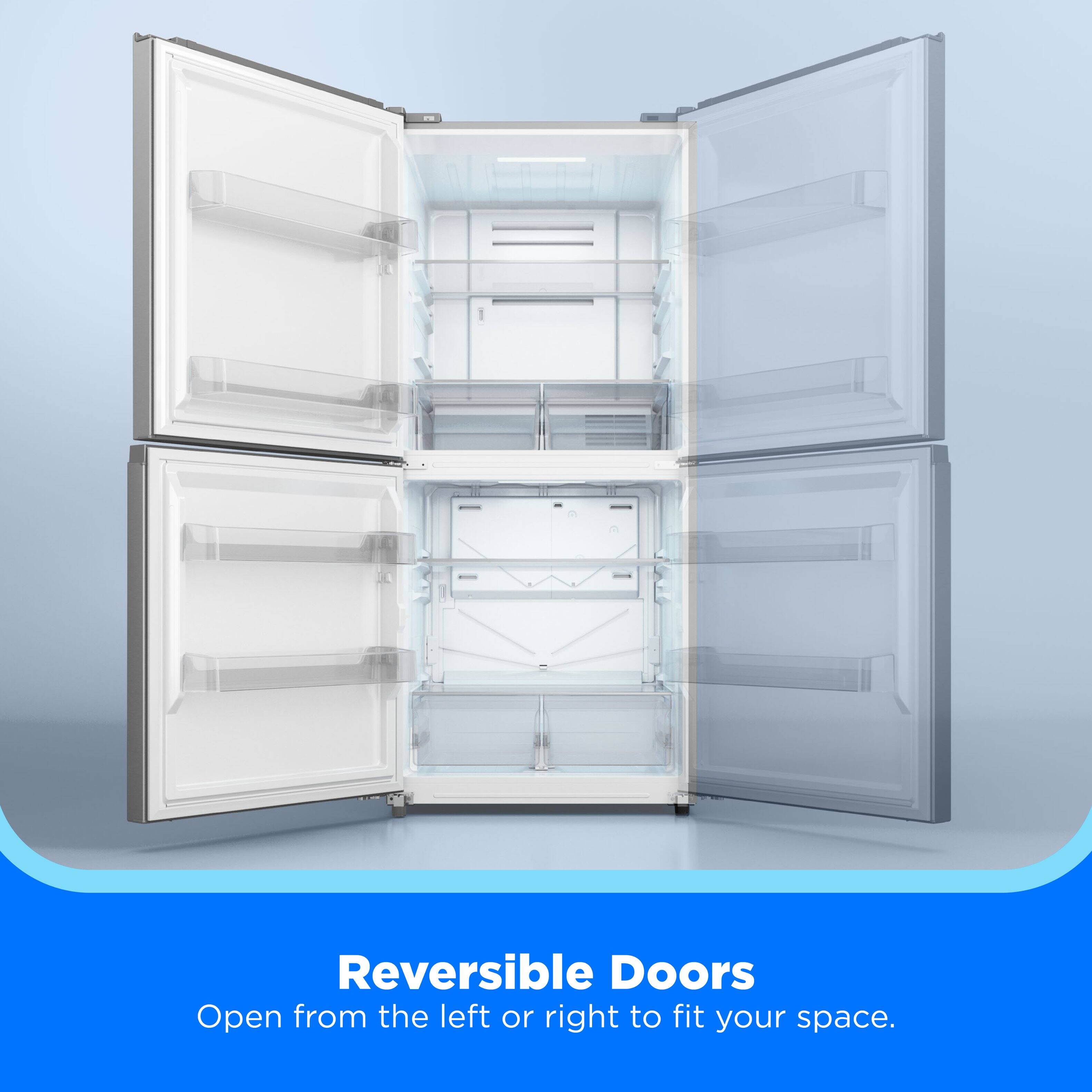 Reversible Doors  
Open from the left or right to fit your space.