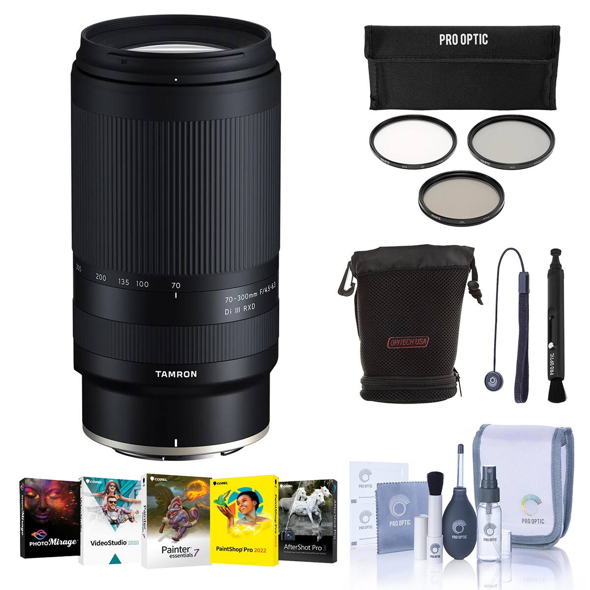 PRO OPTIC  
200 135 100  
70  
70-300mm F-145-63 Di III RXD  
TAMRON  
OPITECH USA  
PROOPTIC  
coas  
COREL  
COMEL  
Books  
PROOPIC  
PRO OFFIC  
PRO OPTIC  
PRO OPTIC  
PHOTOMirage VideoStudio 2020  
Painter essentials  
PaintShop Pro 2022  
AfterShot Pro  
BUR  
PRO OPTIC  
MINUT