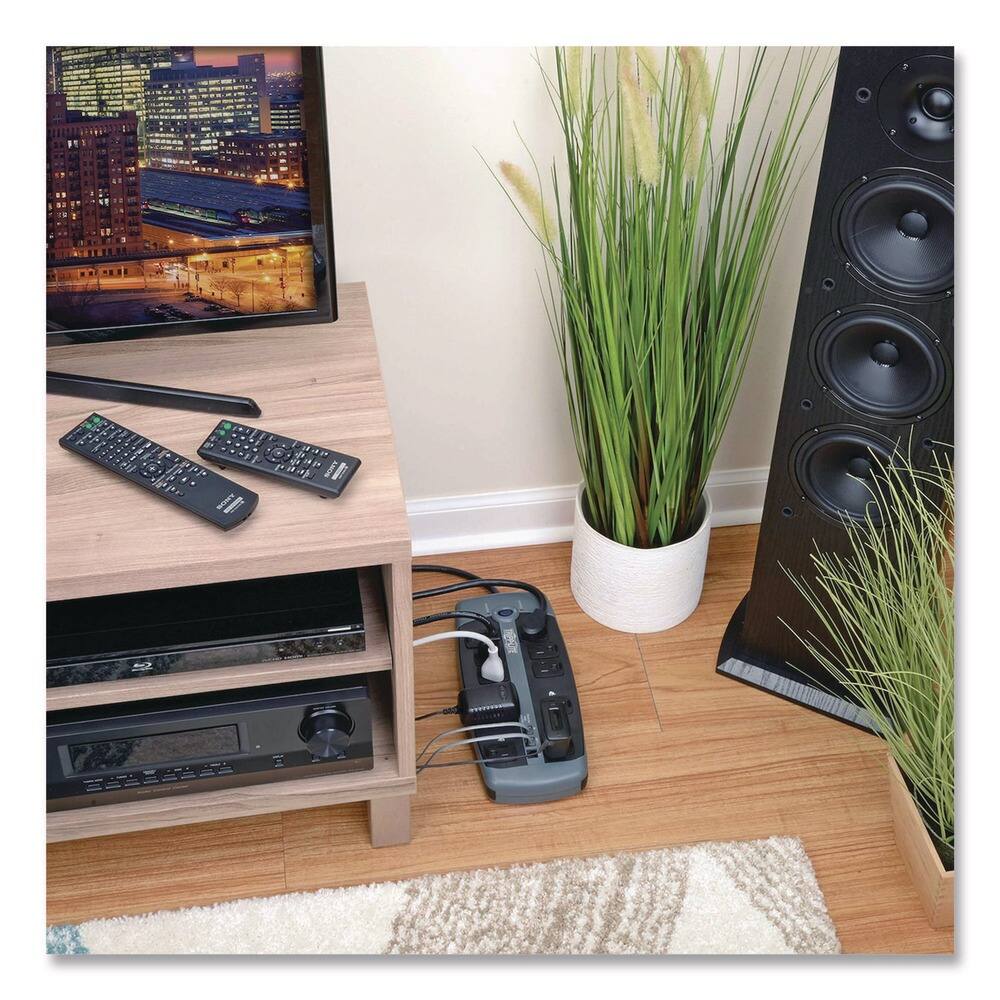 Alt View 1. Tripp Lite - Tripp Lite TLP1008TEL 10 AC Outlets 8 ft. Cord 2395 J Protect It! Surge Protector - Black - Black.