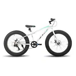 HILAND - Roon 26" Fat Tire Mountain Bike - 7 Speeds - Snow Beach Bicycle - White