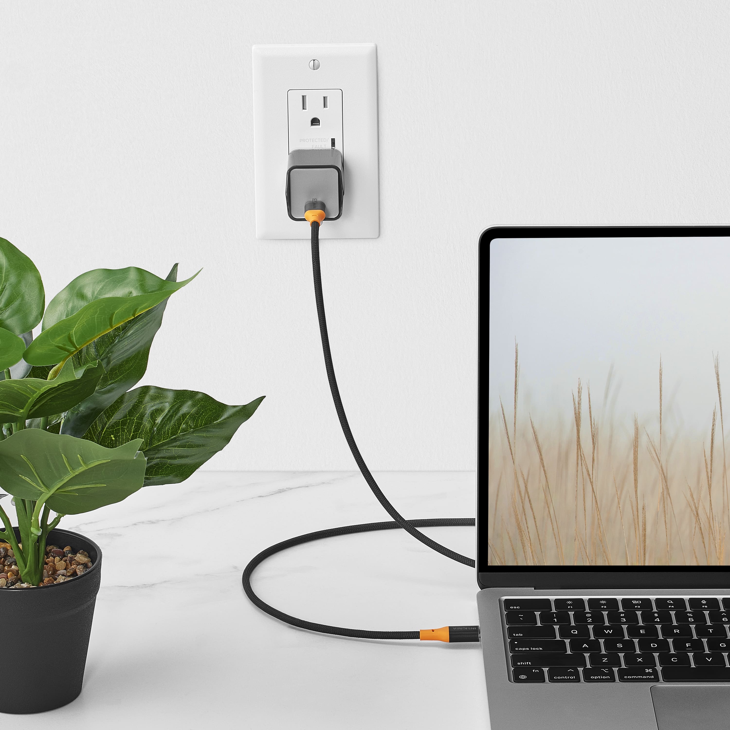 Alt View 3. Insignia™ - 45W Compact Wall Charging Kit with 240W Cable for USB-C Smartphones, Tablets and More - Dark Gray.