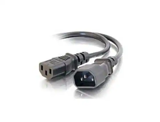 Front. C2G - 03145 4 Feet Power Extension Cable - 1 x Power IEC 320 EN 60320 C13 Female, 1 x power IEC 320 EN 60320 C14 Male - Black - Black.