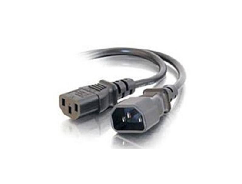 Front. C2G - 03145 4 Feet Power Extension Cable - 1 x Power IEC 320 EN 60320 C13 Female, 1 x power IEC 320 EN 60320 C14 Male - Black - Black.