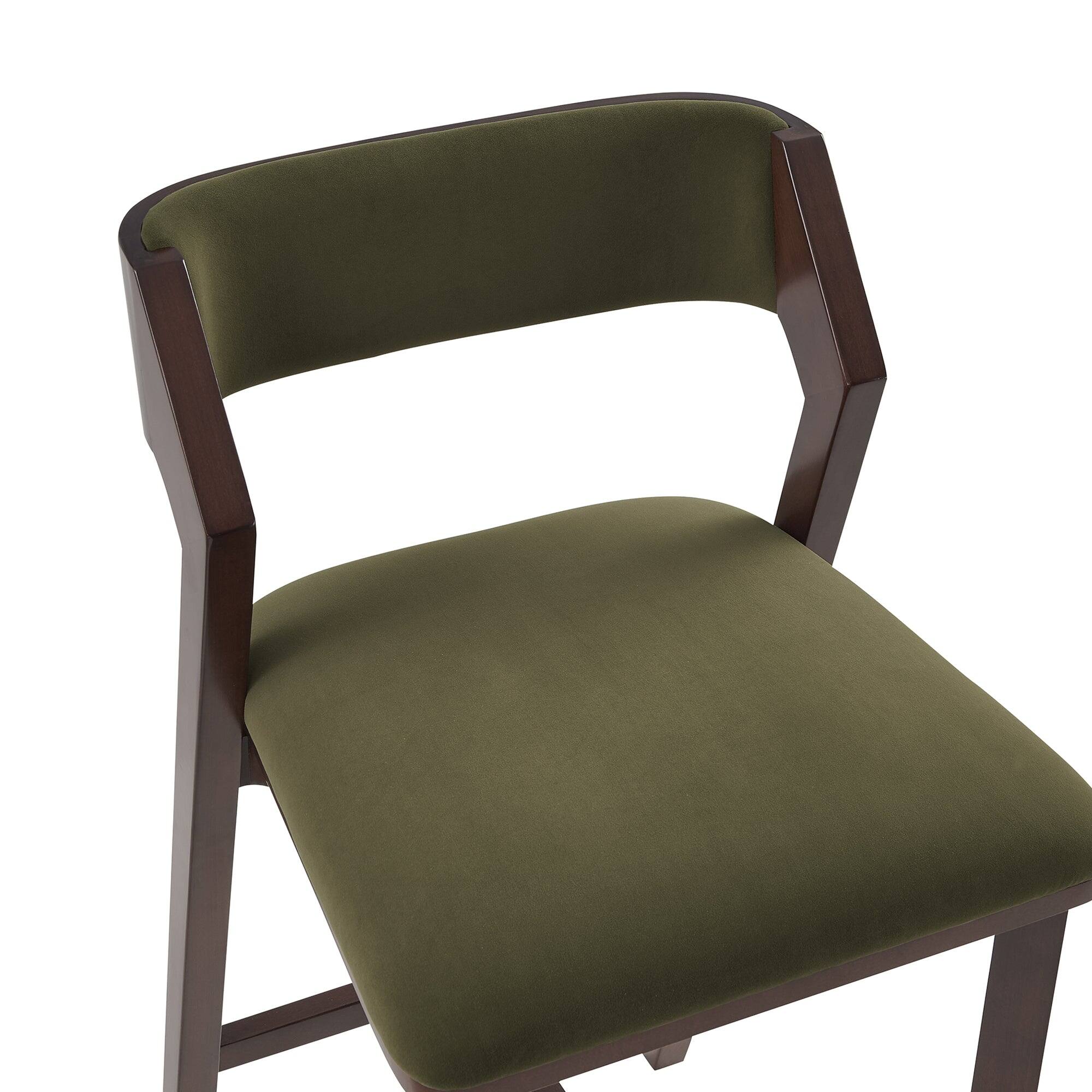 Alt View 1. Manhattan Comfort - Patricia Modern Wood Upholstered Barstool - Set of 2 - Turtle Green.