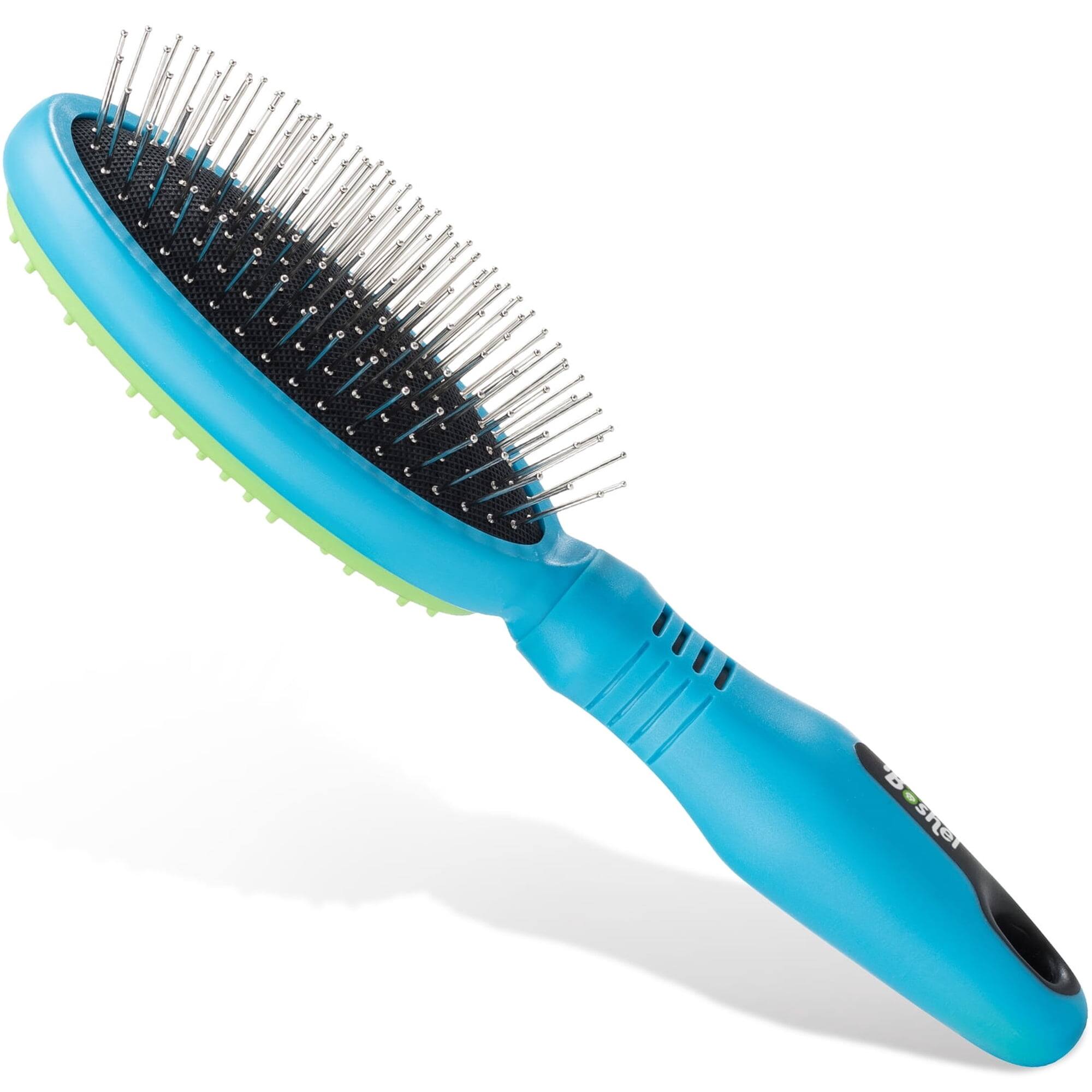 Front. Boshel - Dog Grooming Pin Brush, 2-in-1 Pet Hair Remover and Detangling Brush for Dogs & Cats.