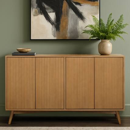 Front. Teamson Home - Teamson Home Tremolo Sideboard with 4 Doors, Natural - Natural.