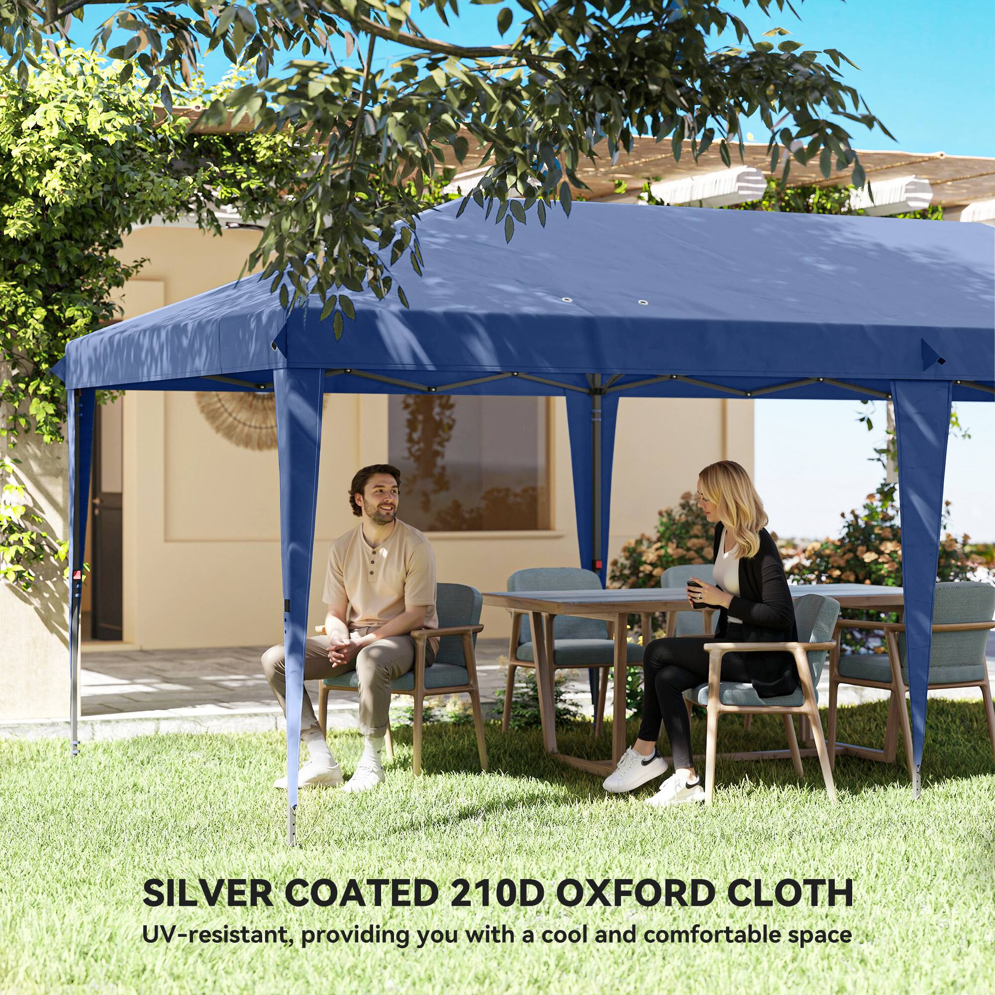 SILVER COATED 210D OXFORD CLOTH  
UV-resistant, providing you with a cool and comfortable space