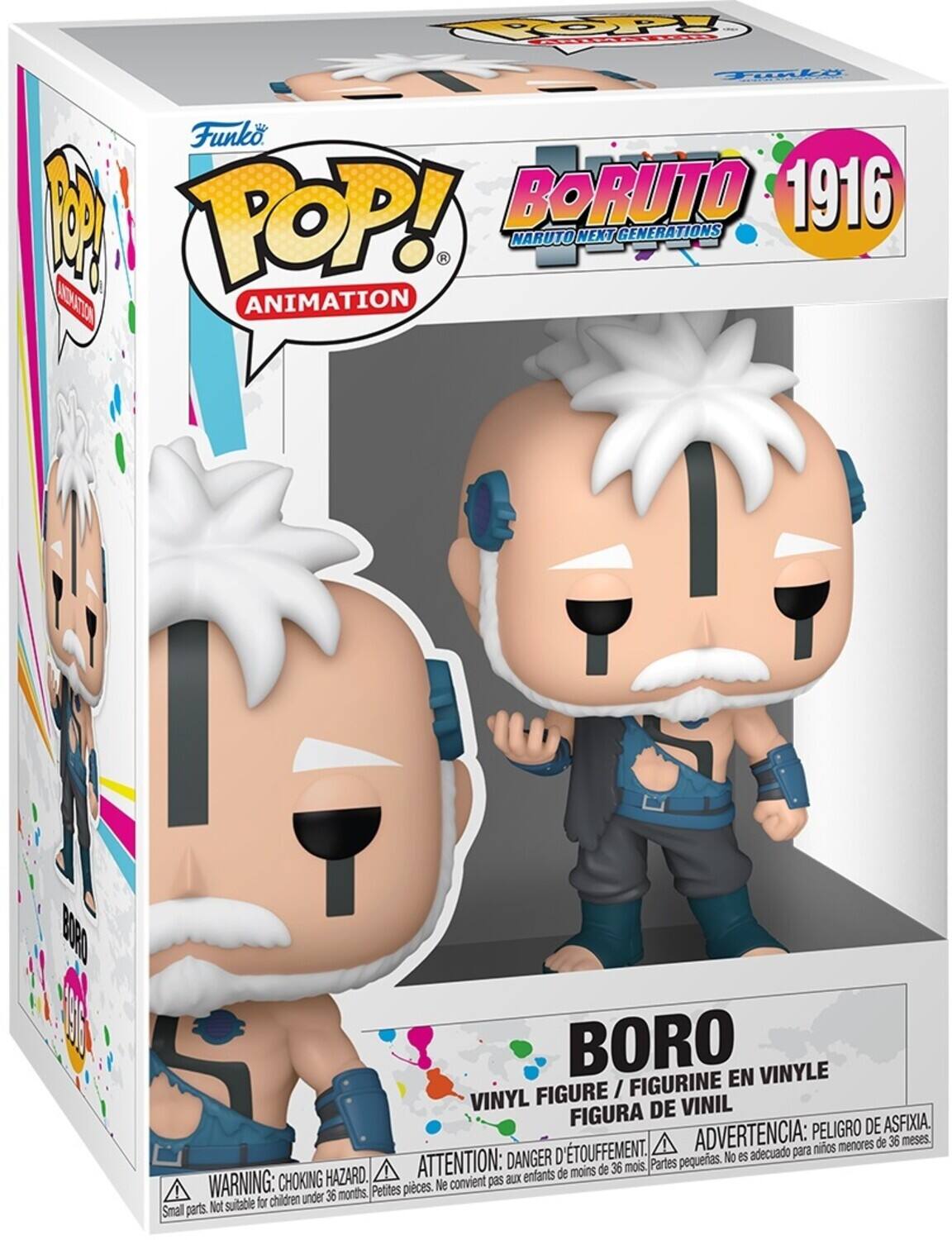 Funko POP! Animation  
Boruto 1916  
Naruto Next Generations  

Boro  
Vinyl Figure / Figurine en Vinyle / Figura de Vinil  

Warning: Choking Hazard. Small parts. Not suitable for children under 36 months.  
Attention: Danger d'étouffement. Petites pièces. Ne convient pas aux enfants de moins de 36 mois.  
Advertencia: Peligro de asfixia. Partes pequeñas. No es adecuado para niños menores de 36 meses.