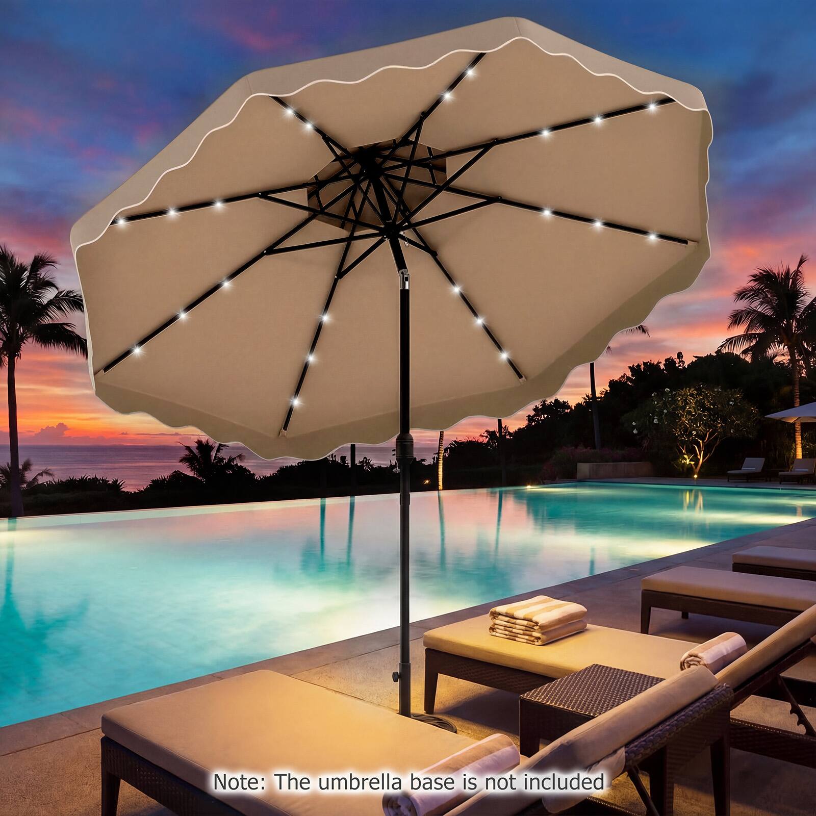 Note: The umbrella base is not included.