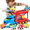 Joyfy - 7-in-1 Extra Large City Truck Toys, 17" Big Transport Carrier Truck with Sounds and Lights, Gifts for Boys Girls 3+