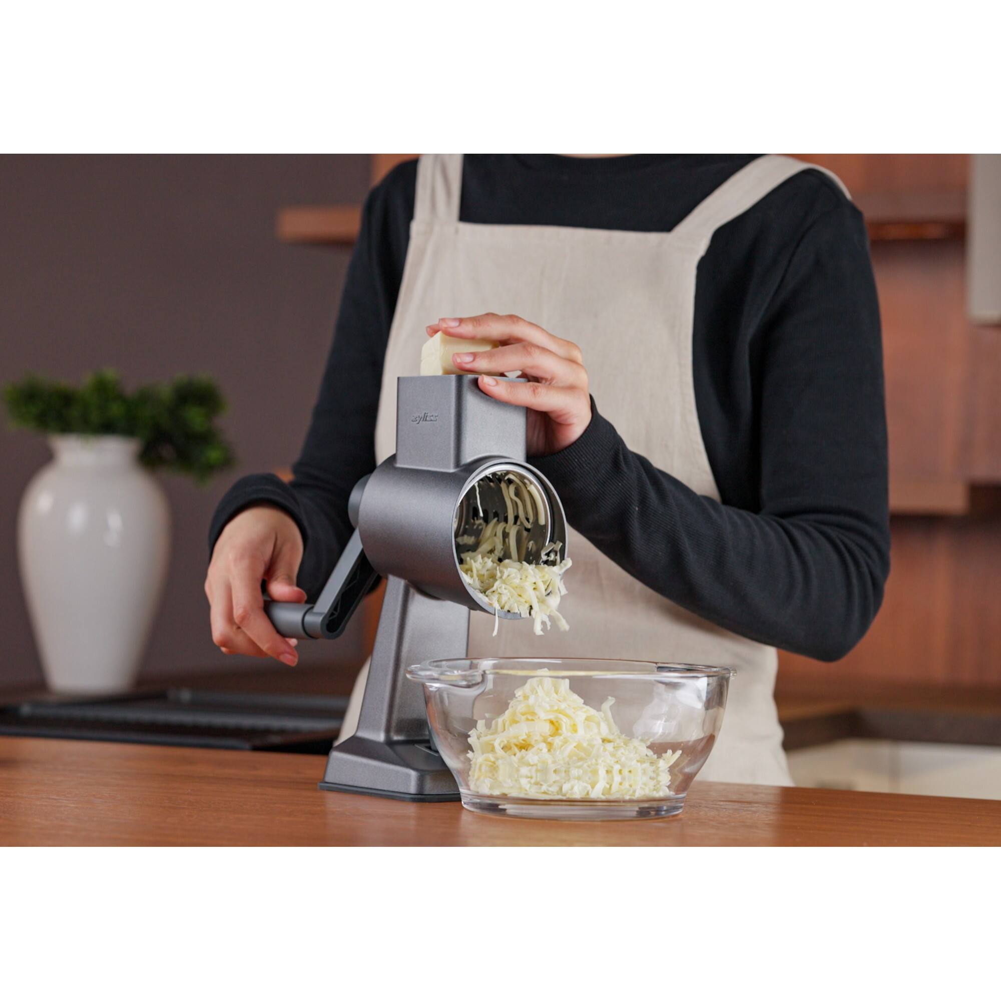 Alt View 6. Zyliss - Rotary Cheese Grater, Stainless Steel - Grey.