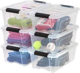 IRIS USA - IRIS Plastic Storage Bins with Lids and Secure Latching Buckles - 6 Pack