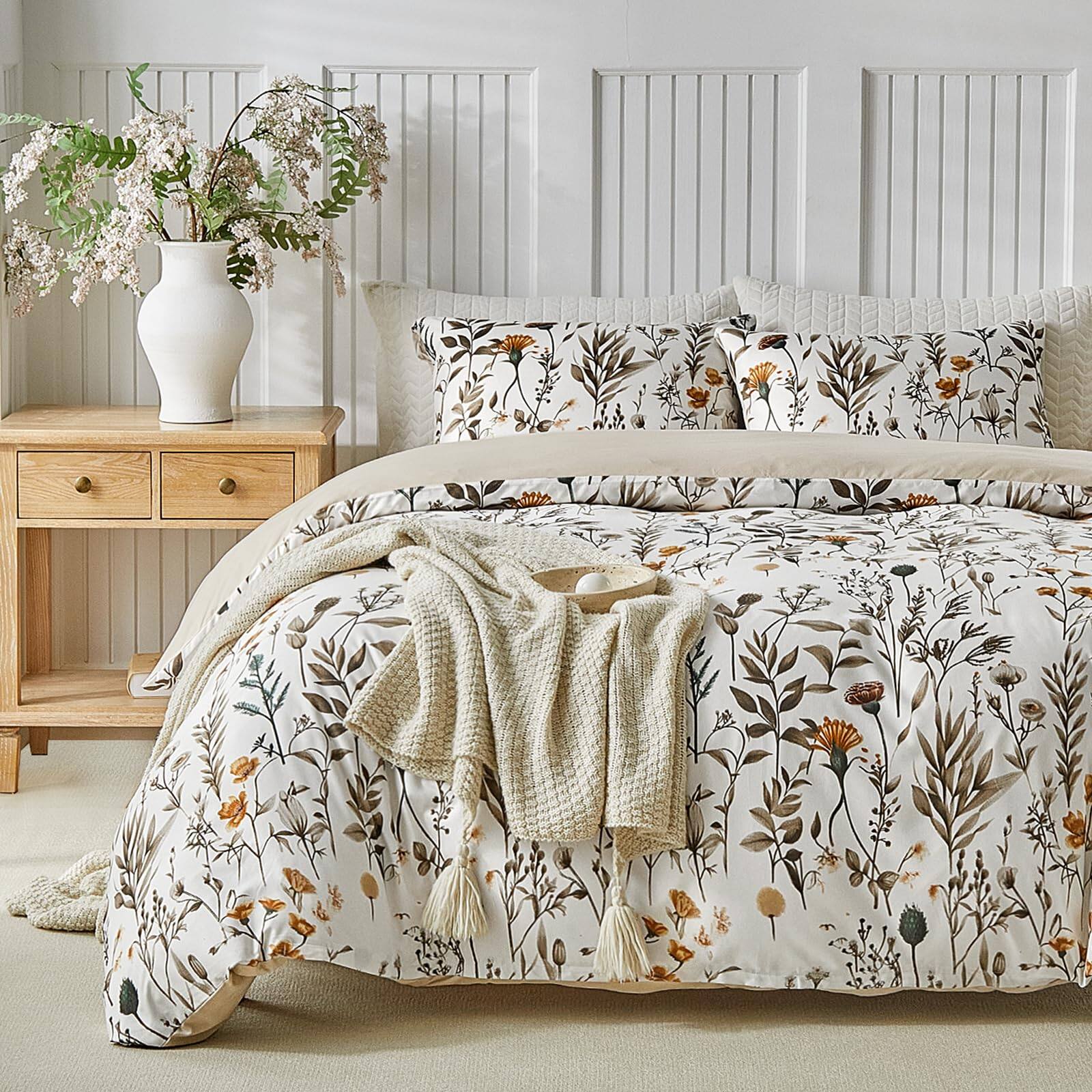 C: White & Earth(no Comforter)-King (104×90 inch