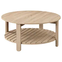 Coaster Co. of America - Fowler 1-shelf Round Engineered Wood Coffee Table Natural - Brown