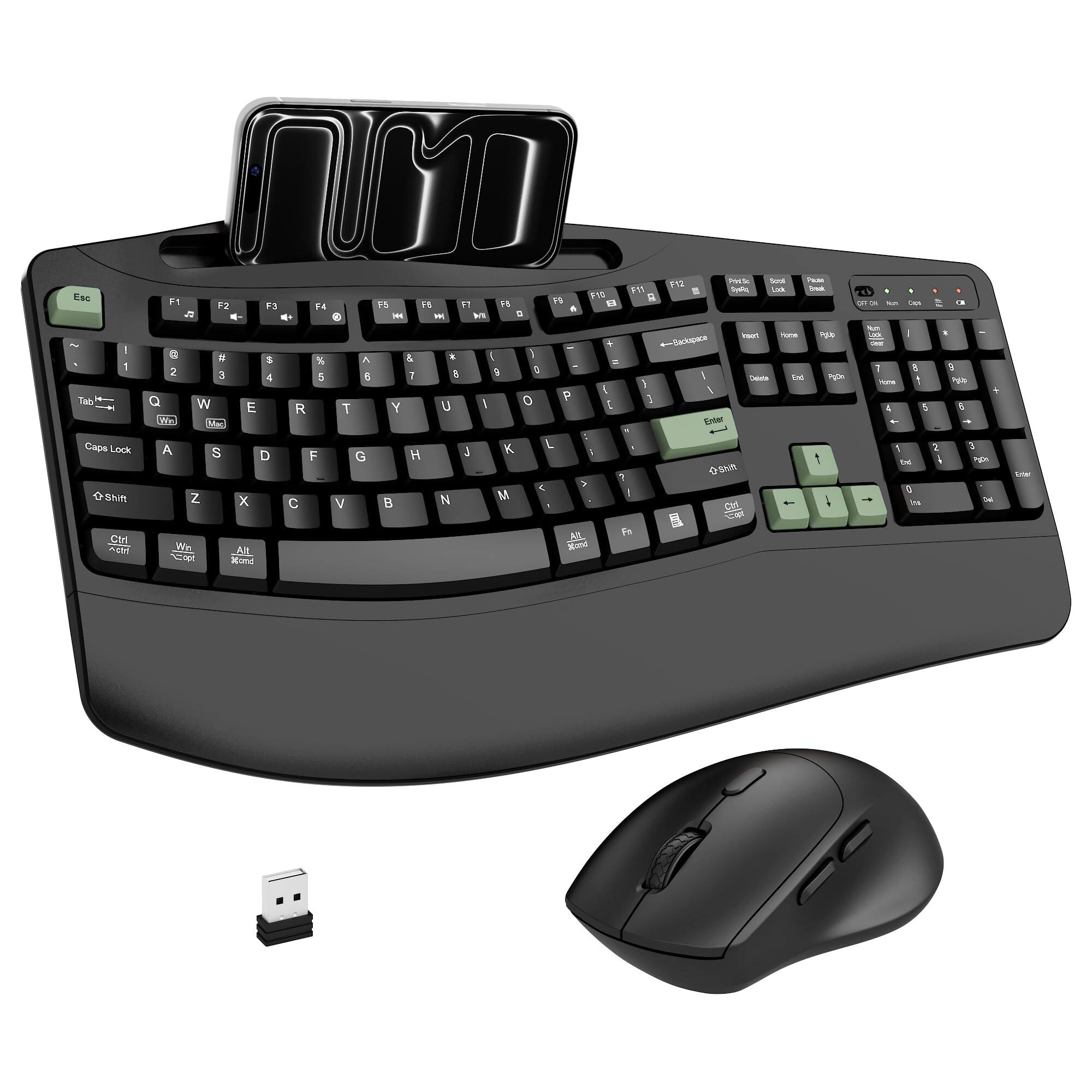 Black and Avocado Green