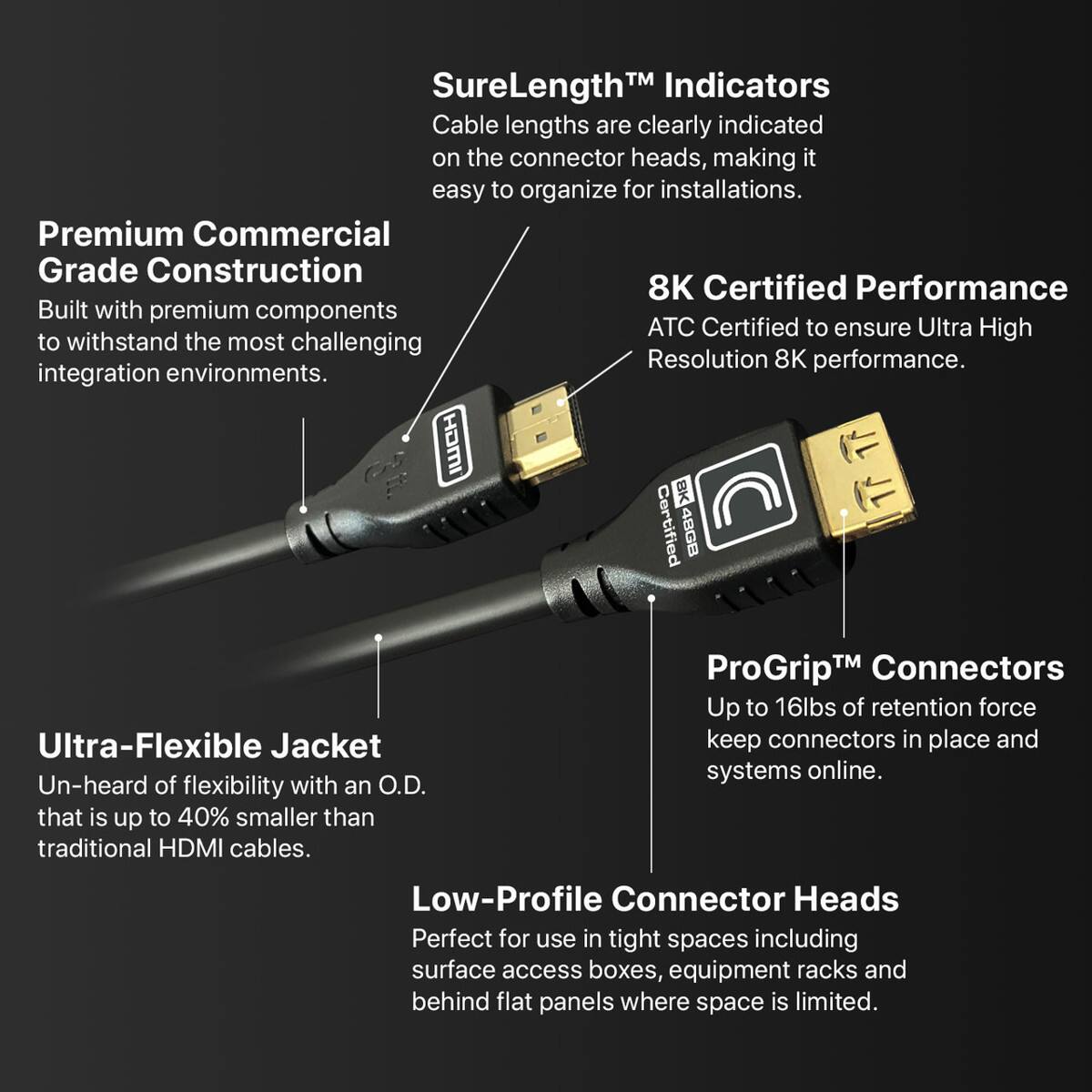 Comprehensive 6' MicroFlex Pro AV/IT Integrator 8K 48Gbps HDMI Cable ...
