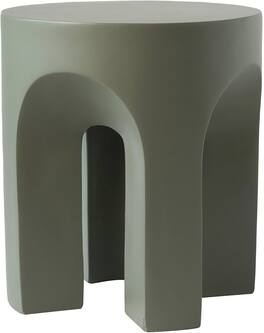LeisureMod - Crus Arched Fiberstone Side Table, Heavy Duty & Indoor/Outdoor Modern Accent Table - Gray