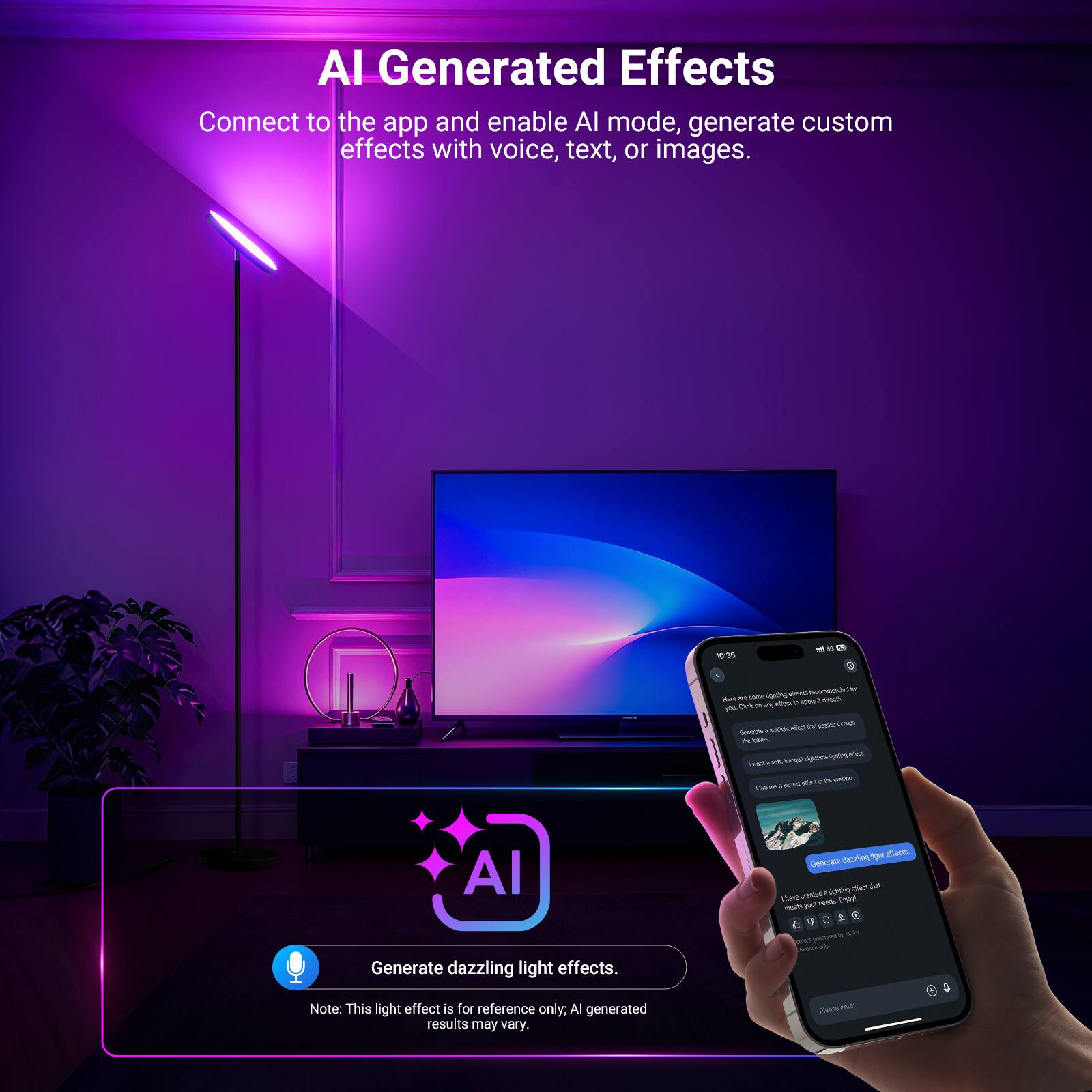 Neewer BF04 RGBICW Uplighter Floor Lamp, 1700lm, AI Smart, Alexa/Google ...